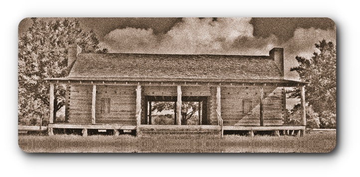 Artist Rendition of W. W. Shepperd's Trading Post - Texas Style Dogtrot House
